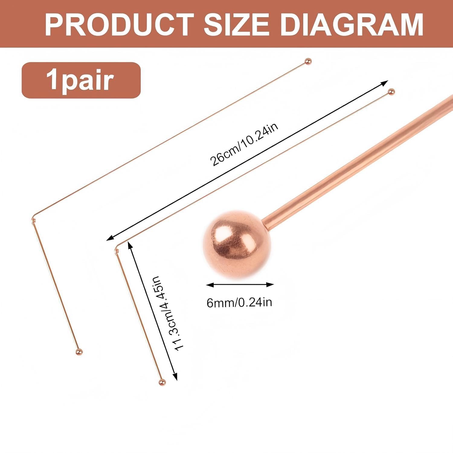 2PCS Baguette Sourcier Cuivre Pur 99,9%, Baguette Divinatoire pour Recherche d’Eau, Chasse au Trésor et Localisation d’Objets Enfouis, Outil de Géomancie Haute Qualité