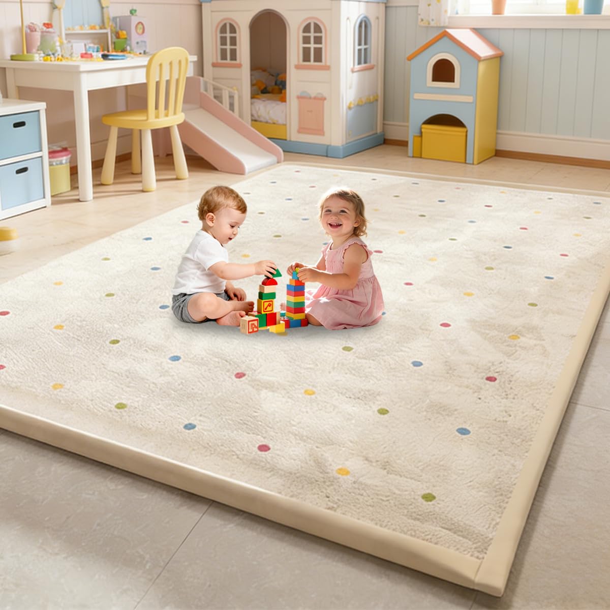 Voxirum 2.5 CM Thick Baby Crawling Mat, Baby Play Mat, Soft Children Study Walking Crawling Mat, Memory Foam Rug, Thick Rug for Living Room, Bedroom, Kids Room, Nursery 100 x 150 cm
