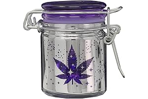 Metallic Silver/Purple Leaf Galaxy Storage Jar