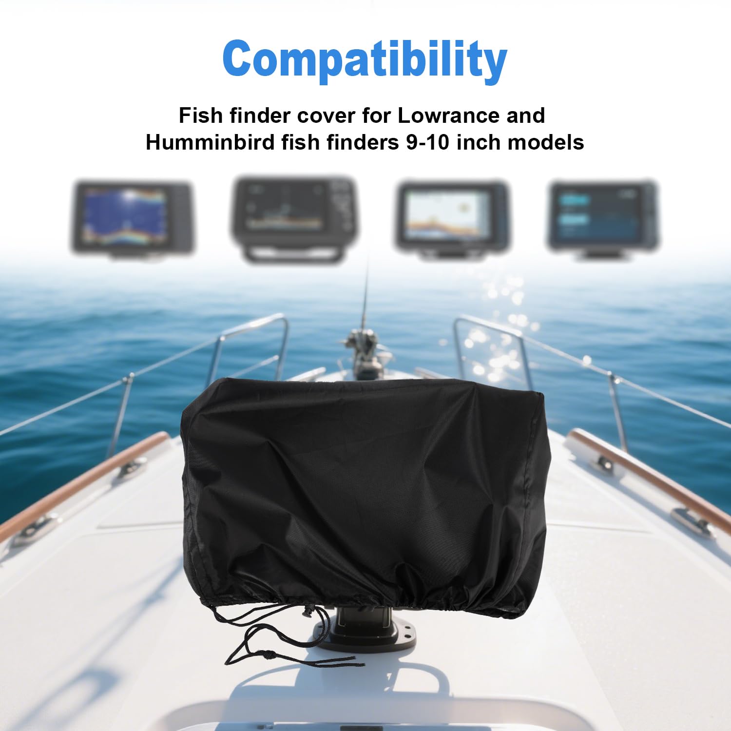 Cubierta del Buscador de Peces for Lowrance Humminbird de, Impermeable Tela Oxford 210D Funda Protección con Revestimiento Plateado y Cordón para Proteger la Pantalla y el Dispositivo