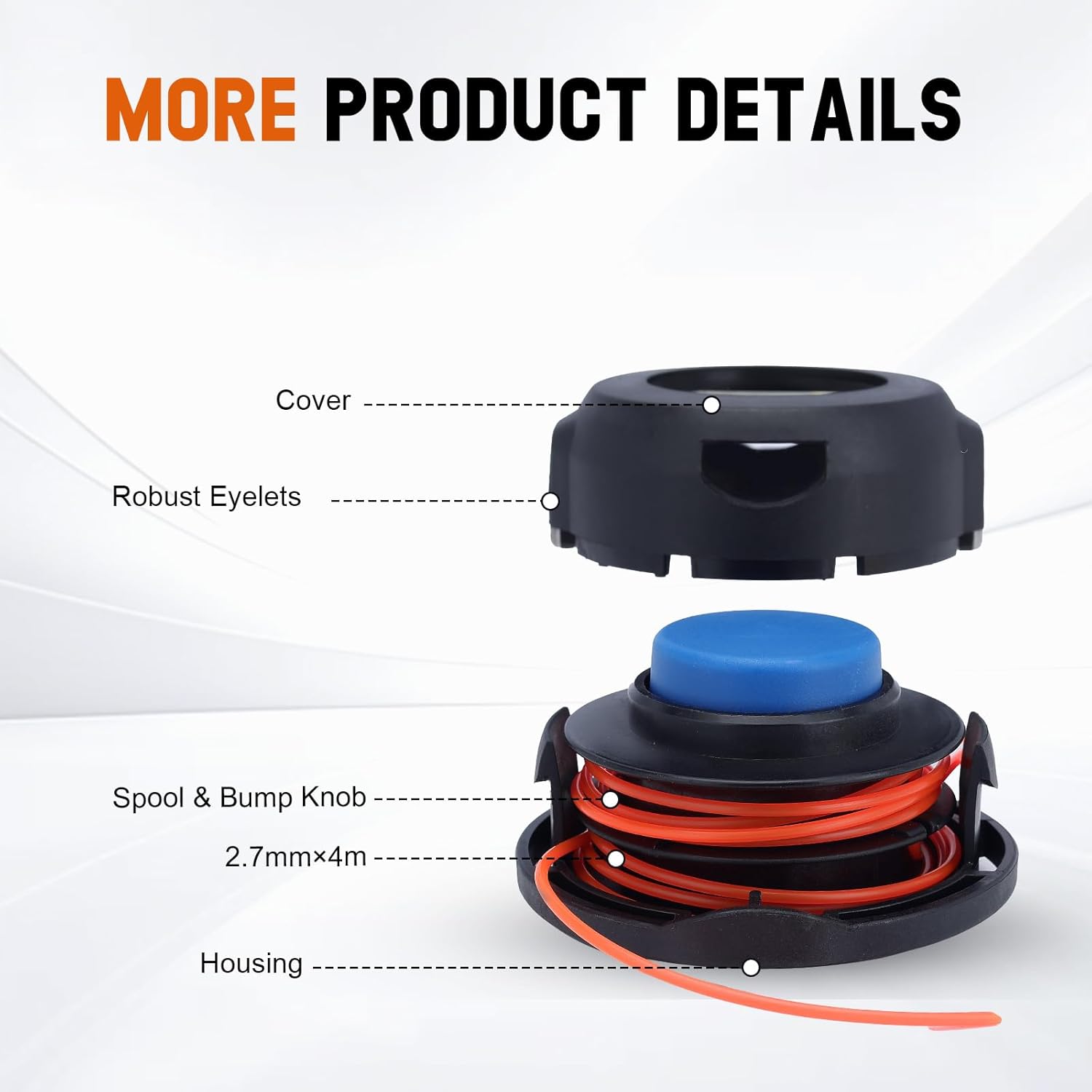 Wybuchł view of trimmer head components