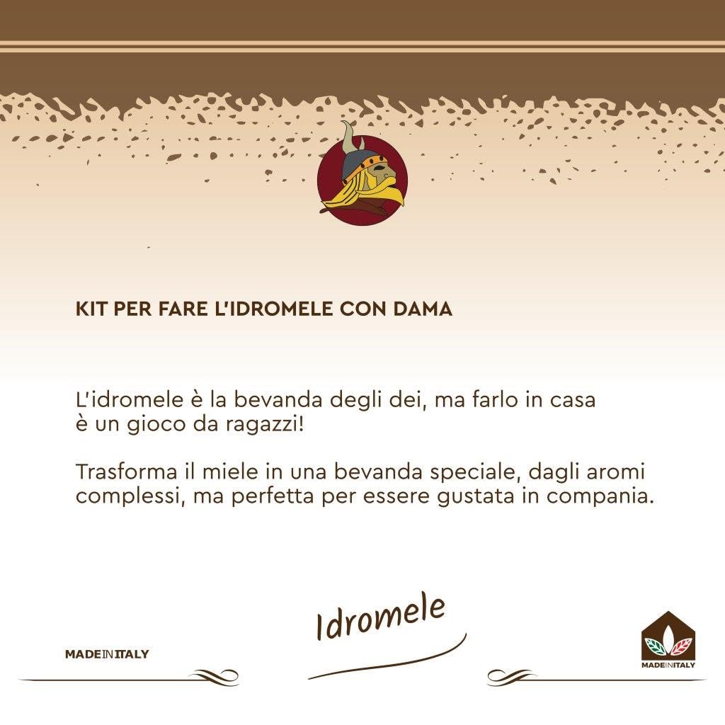 Beer & Wine - Kit Fermentazione Sidro e Idromele Fatto in Casa - Kit per Produzione di Sidro e Idromele - Kit Riutilizzabile - Idea Regalo (Kit Idromele con Dama 5l)