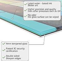 Vista 6 de Protector contra salpicaduras de vidrio templado para cocina, salpicaduras de estufa, protector contra salpicaduras de vidrio con escena de nieve