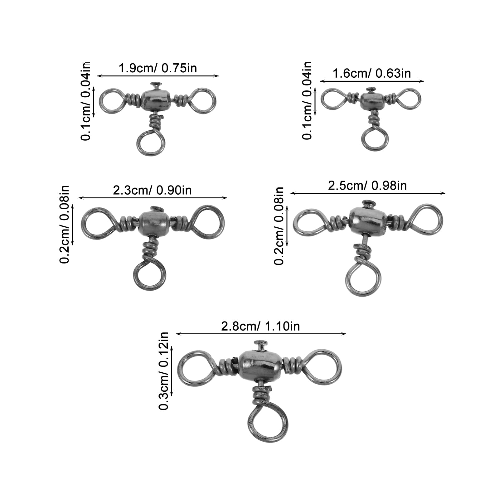 Toyvian 150pezzi Connettori Girevoli Clip Piccoli Per Pesca Moschettone Connettore Girevole Attrezzatura Per Girelle Da Pesca Kit Per Attrezzatura Da Traina Di Per in Acqua Salata