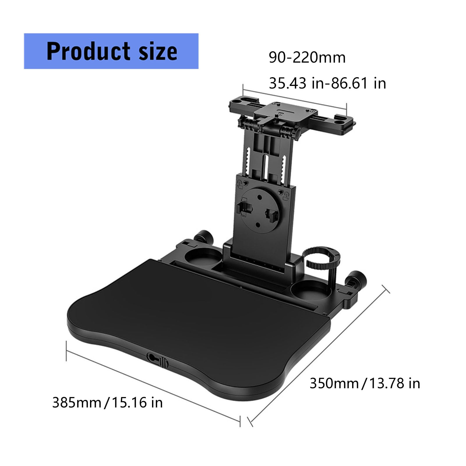 Mesa plegable de viaje para asientos traseros con bordes que no se derraman, superficies fáciles de limpiar, ideal para niños y adultos que comen en la carretera, mesa de instalación rápida