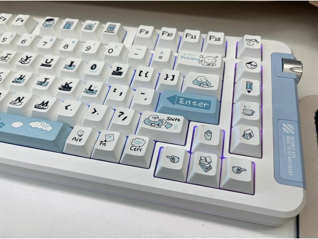 Sea Salt Course Keycaps PBT Dye Sublimation Original Height Keycap for 61 64 68 84