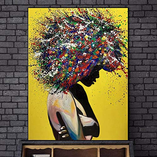 Cuadros de graffiti para salón modernos póster de chica abstracta decoración de paredes de casa 5