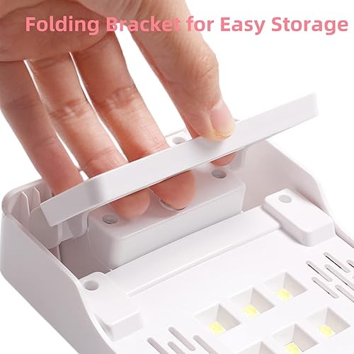 Miniatura 4 de Lámpara de mano para uñas, luz UV de 72 W para secador de uñas, esmalte de uñas de gel, luz LED UV con 3 temporizadores para uñas de los pies (rosa)