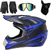Motocross MTB Helmet Full Face Motorcycle Helmet Men Children Youth Adult Motorcycle Downhill Full Face Helmet Professional Helmet with Goggles Gloves Face Protection