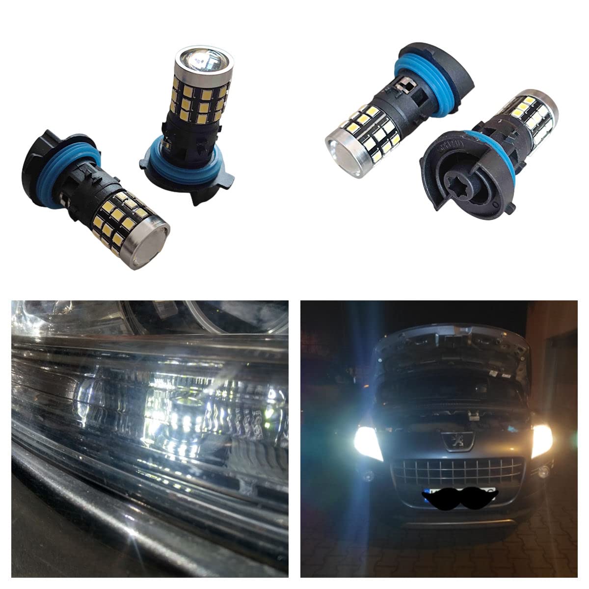 Lampadina LED HP 24W HP24W bianca 6000K per C5 3008 5008 DLR parcheggio luci di marcia diurna sostituzione luci alogene 2 pezzi
