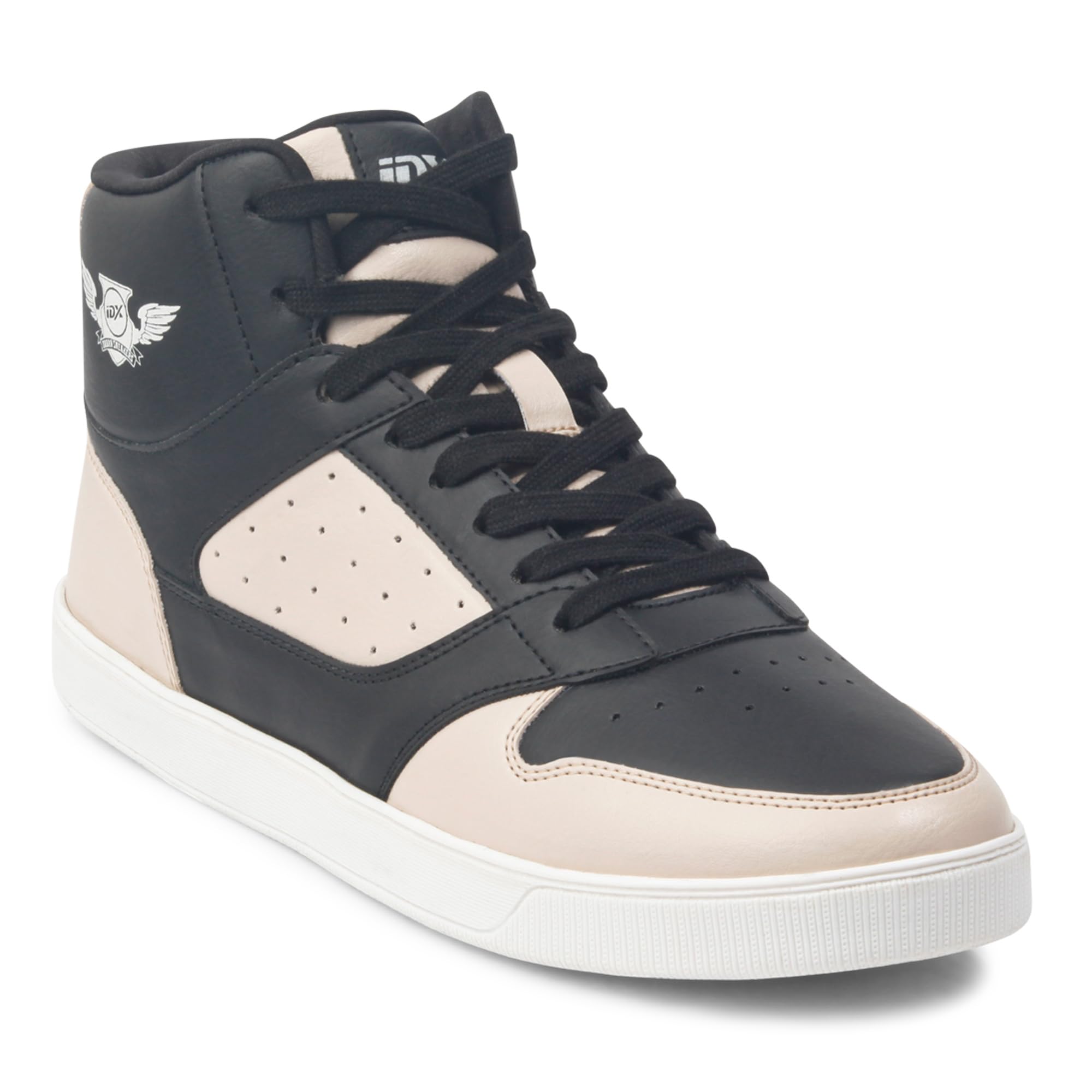 ID Mens Black and Beige Ankle Top Lace-Up Casual Sneakers (B0D1GHVSVV) Amazon Price History, Amazon Price Tracker
