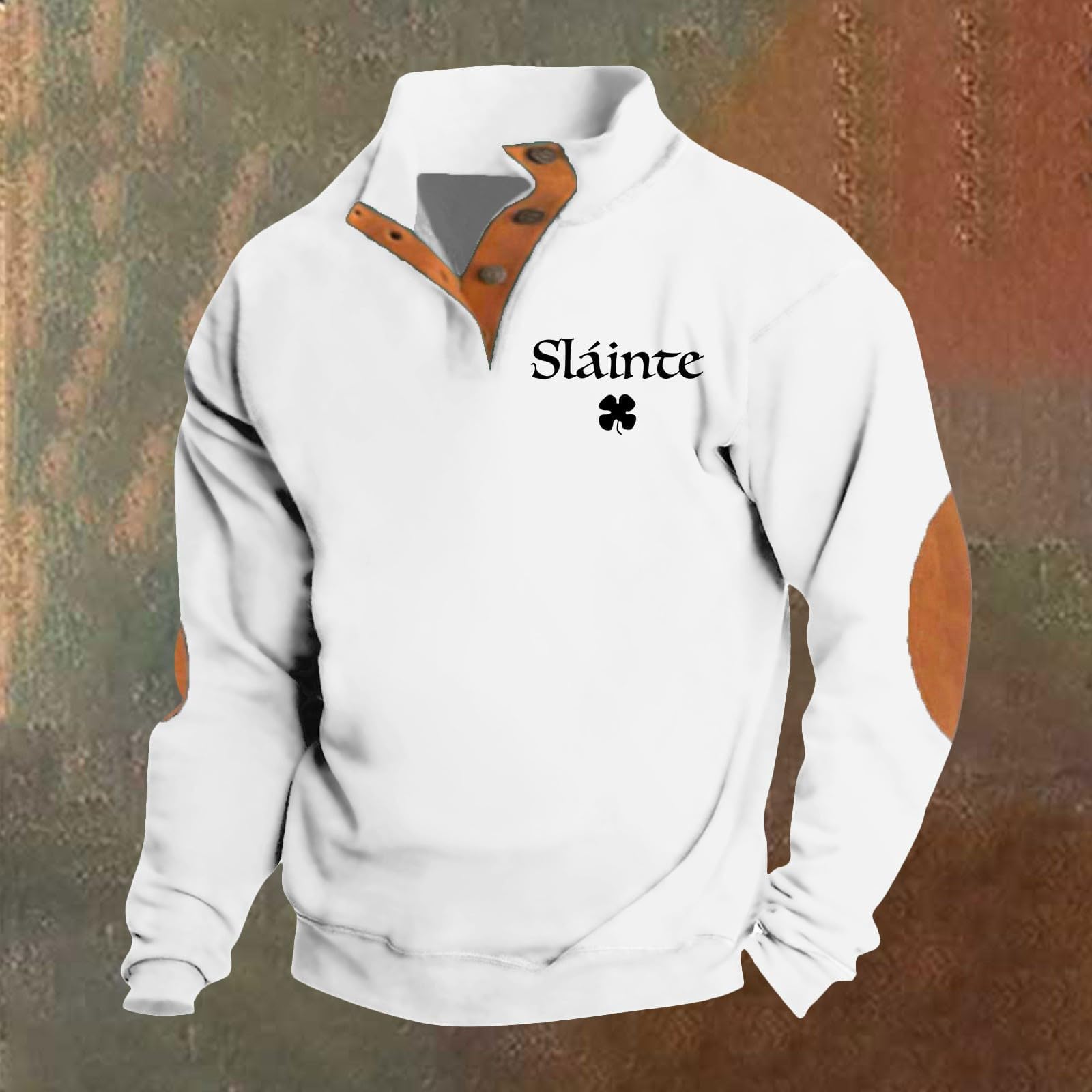 Sudaderas De Hombre Men's Casual Fashion Loose 3D St. Pat Printed Button Down Long Sleeve Hoodie Rosas Artículos Pesca Tallas Grandes Sudadera Cremallera Ropa Trabajo Verano Disfraz