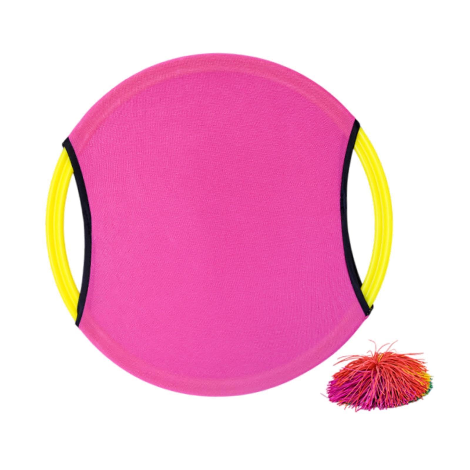 QSTDGVPW Trampoline Paddle Ball Set Kids Play Indoor Outdoor Bouncy Paddle Stringy Ball Toss and Catch Game for Boys Girls Backyard, Pink
