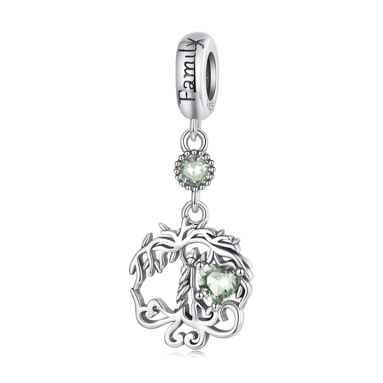 Dije de plata de ley 925 de árbol de la vida CMBSSTFC elegante para collares 8