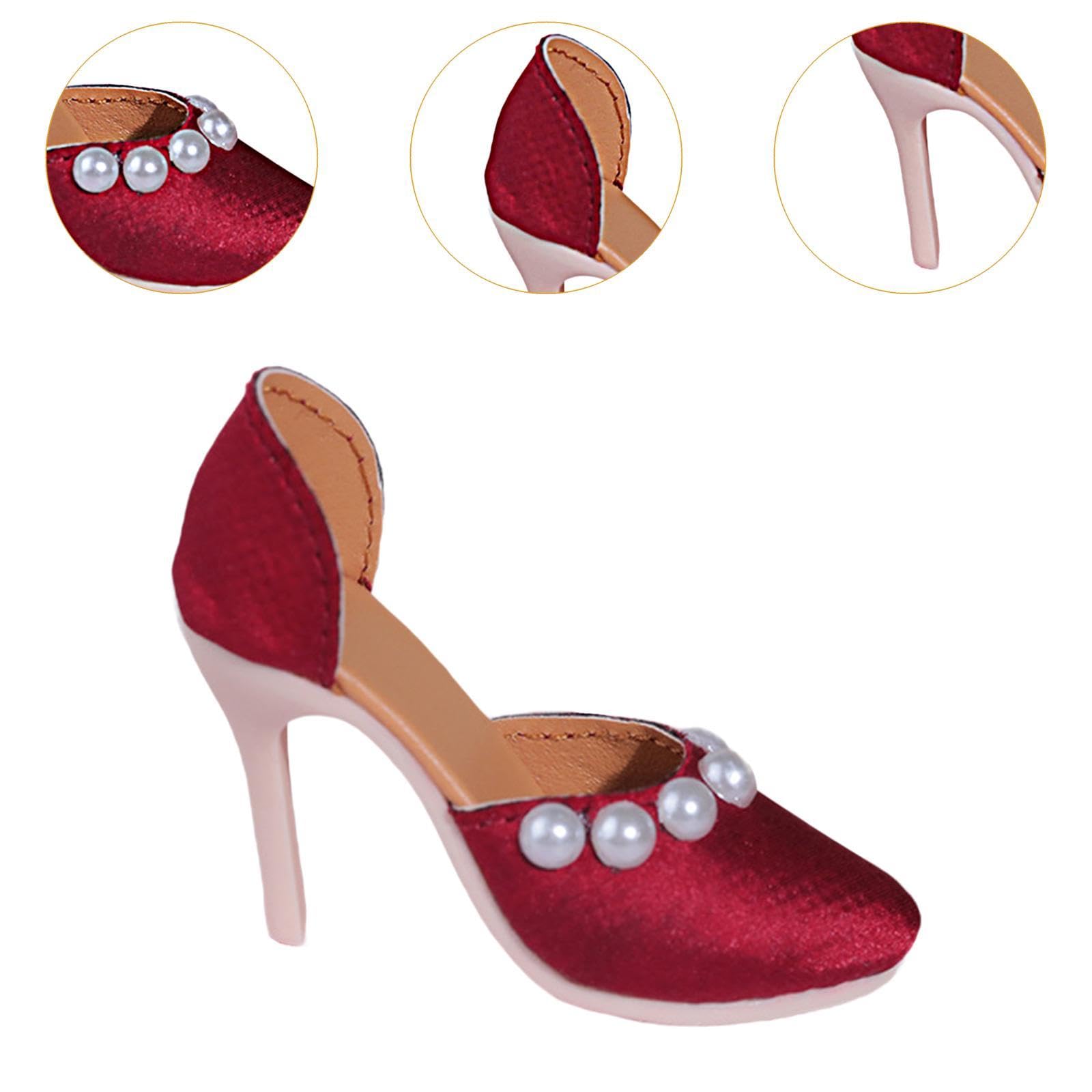 Scarpe rosse con lacci e tacchi alti per Barbie, scarpe per bambole Mattel Barbie Fashionistas, accessori per bambole alla moda - Italia