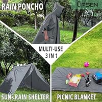 UPSEN Regenponcho Regenmantel für Damen Herren, 2 Stück Regencape Regenjacke für Wandern Radfahren Camping Reisen, Grau – Ansicht 2