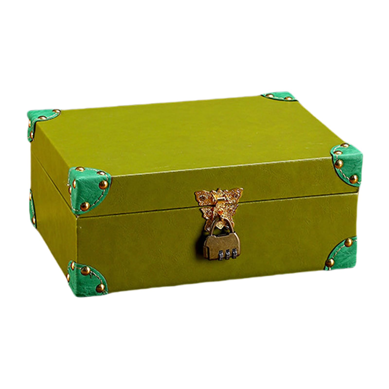 Xjdzineq Premium Wooden Memory Box Leather Covered Secure Storage Solution for Collectibles Coin Individual Items Wooden Treasure Chests with Leather