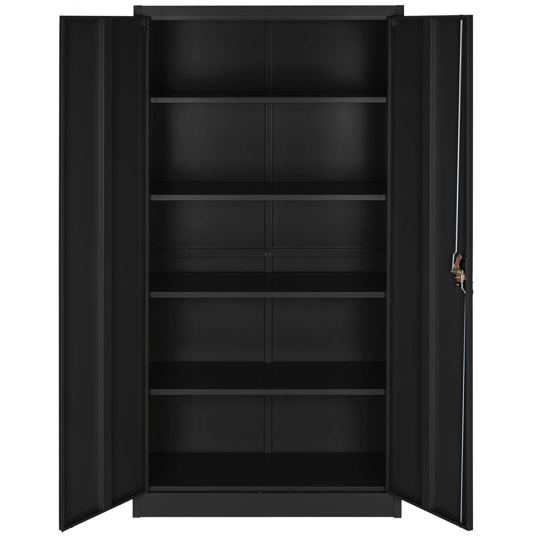 tectake® Lot de 2 Armoire de Bureau métallique 180x90x40 cm avec Serrure Rangement Bureau avec 5 Compartiments pour Classeur Rangement Documents Industriel Meuble 2 Portes, 4 Étagères Réglables