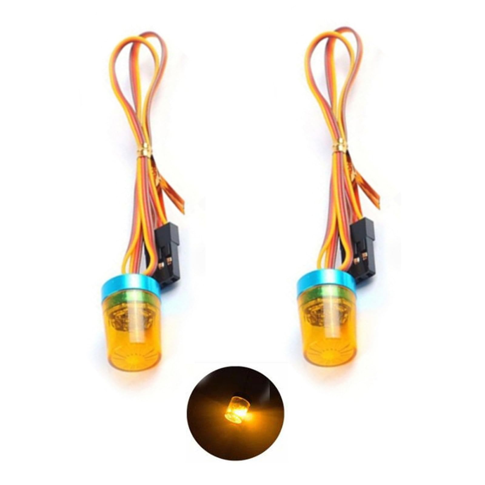 Chanmoo 1/10 1/14 RC Car Led Flash Lights Police OD 13MM Multi-Function 360 Degree Rotating Flashing Lamp for 1:10 Off Road Car 1:14 Tamiya Tractor RC