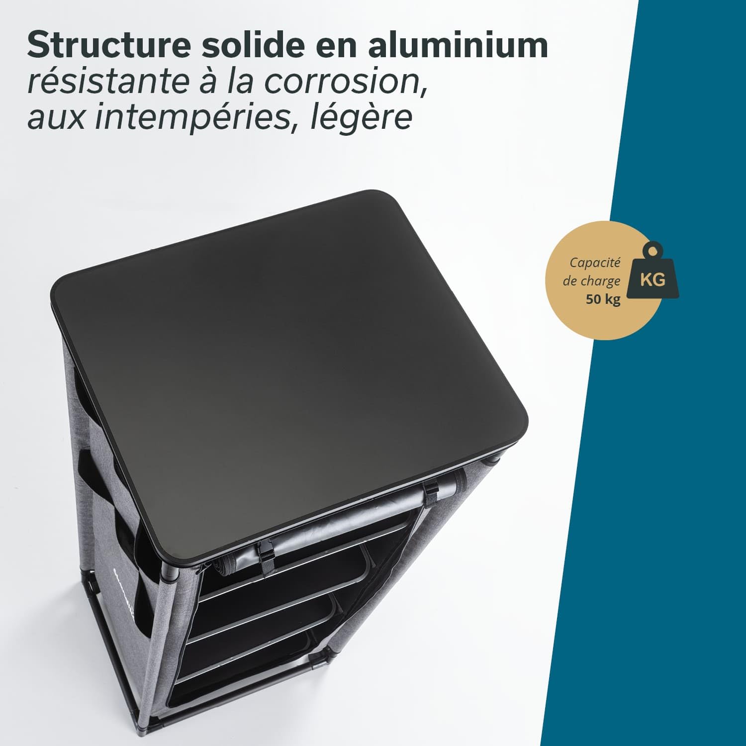 Skandika Armoire de Camping Ruoka | Armoire Haute, 140 cm, système emboîtable sans Outils, 4 étagères, Sac de Transport, Cuisine de Camping | Accessoires de Camping, Cuisine d'extérieur, Tente
