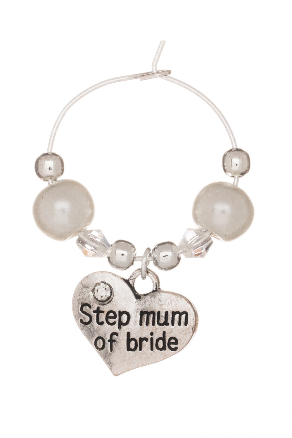 Libby's Market Place Multi Step Mum Of Bride Wedding Wine Glass Charm On A Gift Card