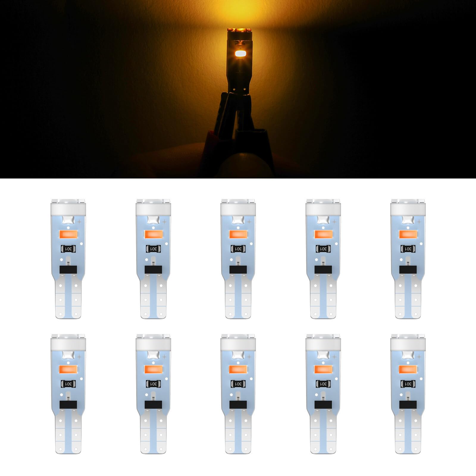 ECCPP 10x Instrument Cluster Dash Panel Lights T5-5-3014-SMD-Orange