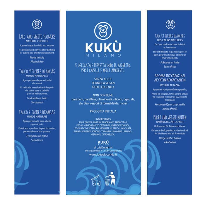 KUKÙ MILANO - Abarm, parfümiertes Wasser, 150 ml für Kinder und Mama, ohne Alkohol – Talkum und weiße Blumen - Image 4