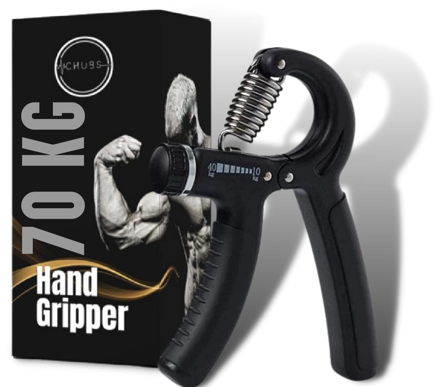 Chubs Fitness Series 10-70kg Hand Gripper for Men & Women for Gym Workout Hand Exercise Equipment to Use in Home for Forearm Exercise Finger Exercise Power Gripper (ASH BLACK).,Polypropylene Chubs Fitness Series 10-70kg Hand Gripper for Men & Women for Gym Workout Hand Exercise Equipment to Use in Home for Forearm Exercise Finger Exercise Power Gripper (ASH BLACK).,Polypropylene