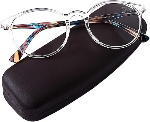 DOOViC Gafas de lectura de moda con diseño de Italia para mujeres y hombres, marcos transparentes con estuche +4.00 de fuerza disponible en Yaxa Peru