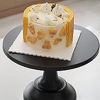 Vista 3 de Soporte redondo negro para tartas, soporte minimalista moderno, metal, sólido, boda, graduación, aniversario, cumpleaños