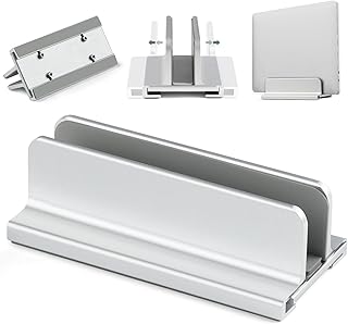 Suporte para Notebook Vertical, Suporte Vertical para Laptop de Mesa Dock, Suporte Notebook Ajustável(Cinza Prateado)