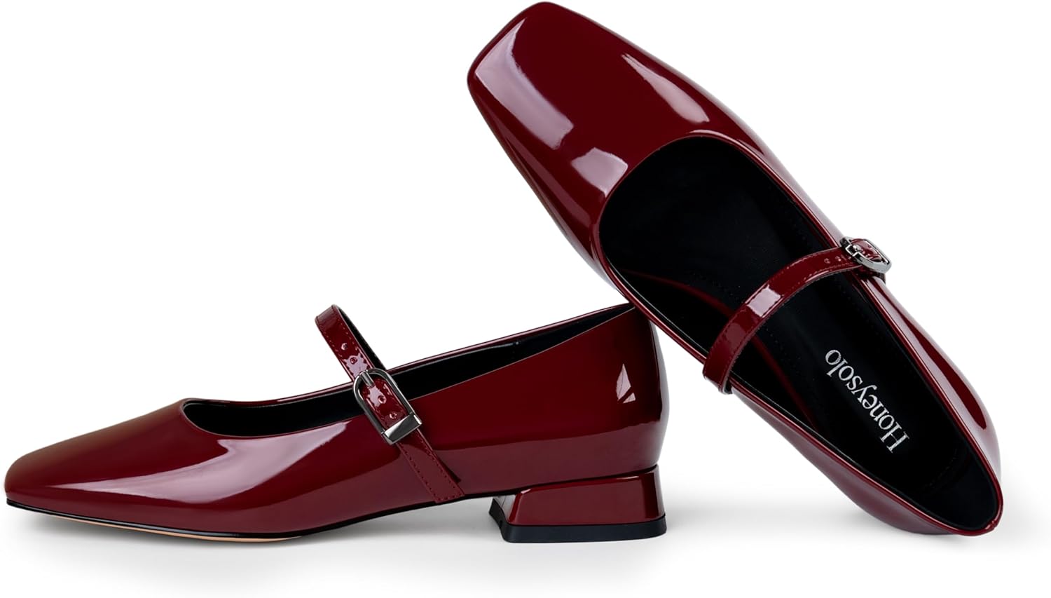 Women's Mary Jane Ballet Flats Low Heel Adjustable Strap Comfortable Dress Shoes for Work Office Casual