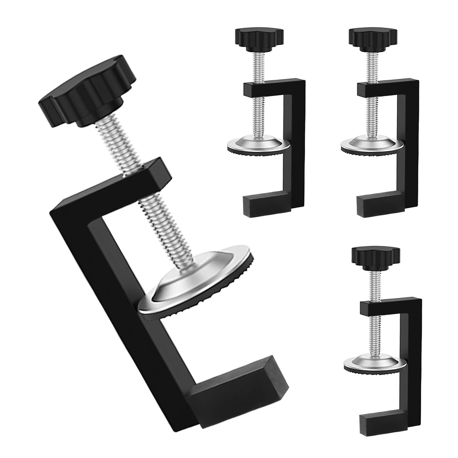 4 Piezas Sargentos Carpintero, Sargentos de Apriete Ajustable, Abrazaderas 10-57 mm, Negro Sargentos, para Trabajos en Madera, Soldadura, Construcción