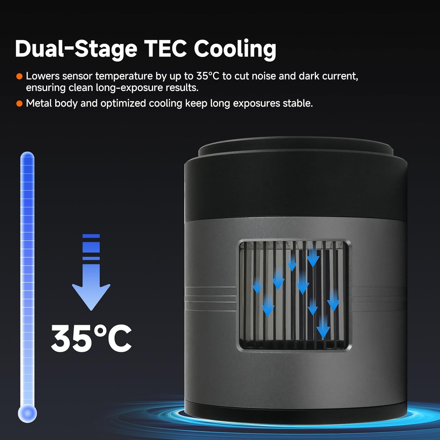 Dual-stage TEC cooling system of SVBONY SC571CC