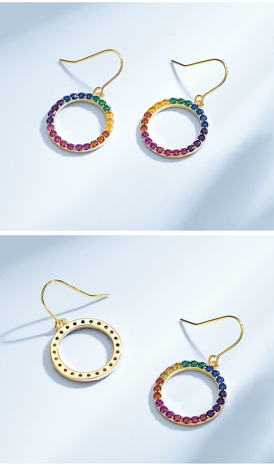 LOKILOKI Orecchini in Argento Sterling Massiccio Genuino 925 Orecchini Colorati Moda Festa per Le Donne Regali di Compleanno Gioielleria Raffinata