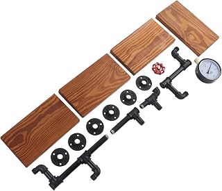 Industrial Retro Style Tube Shelf Decorative Bookcase for Home Living Room, Storage Capacity for Bedroom Bathroom Kitchen, Premium Malleable Steel and Southern Pine Material