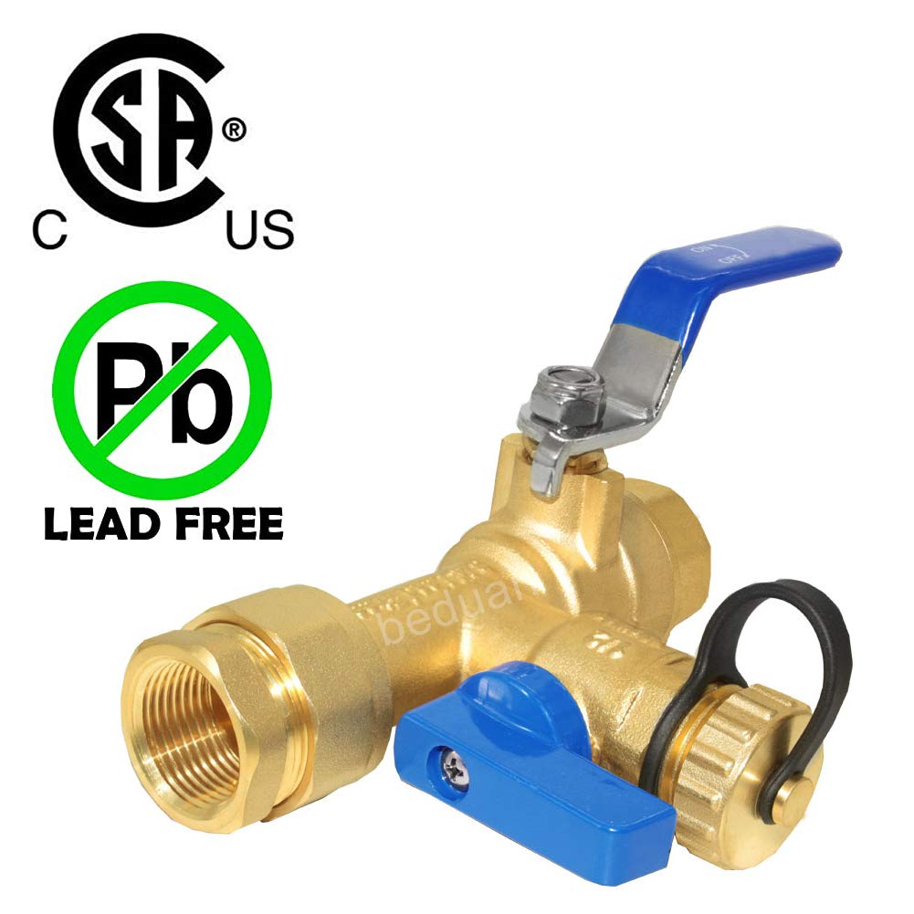Beduan Kit de válvula de servicio de calentador de agua 3/4 pulgadas IPS aislador sin tanque con válvula de alivio de presión, construcción de latón limpio