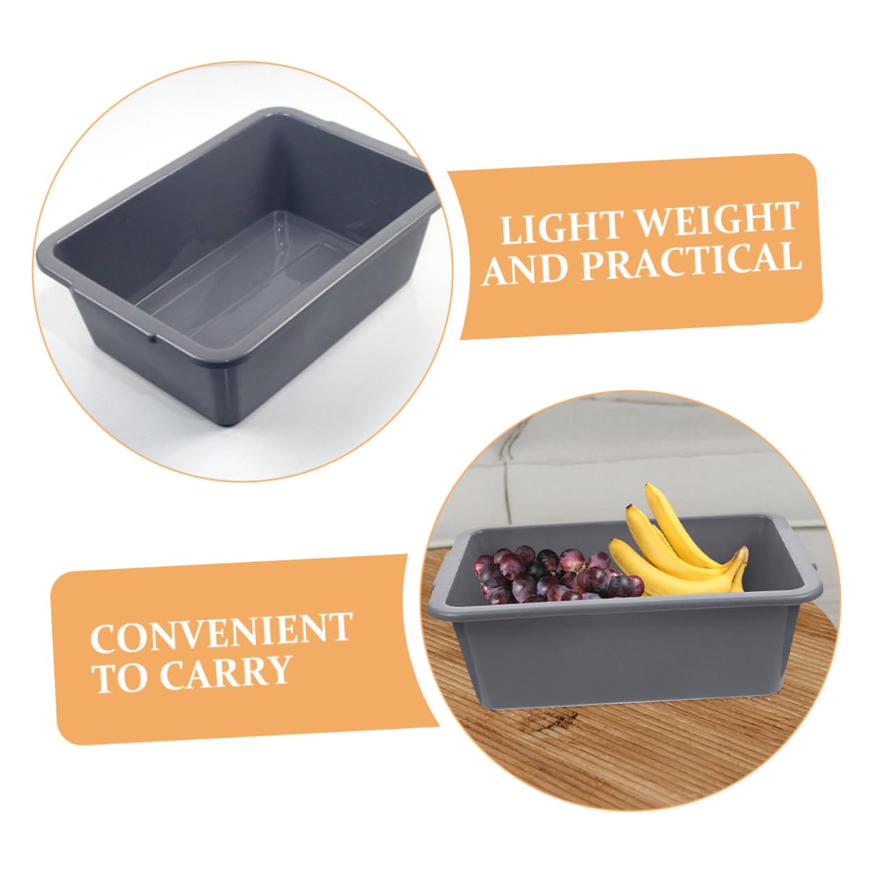 MAGICLULU 3piezas Caja De Almacenamiento Plástico Rectangular Multipropósito Resistente Pp Con Capacidad Moderada Para Lavado De Platos y Frutas Apilable Para Hogar y Uso Comercial