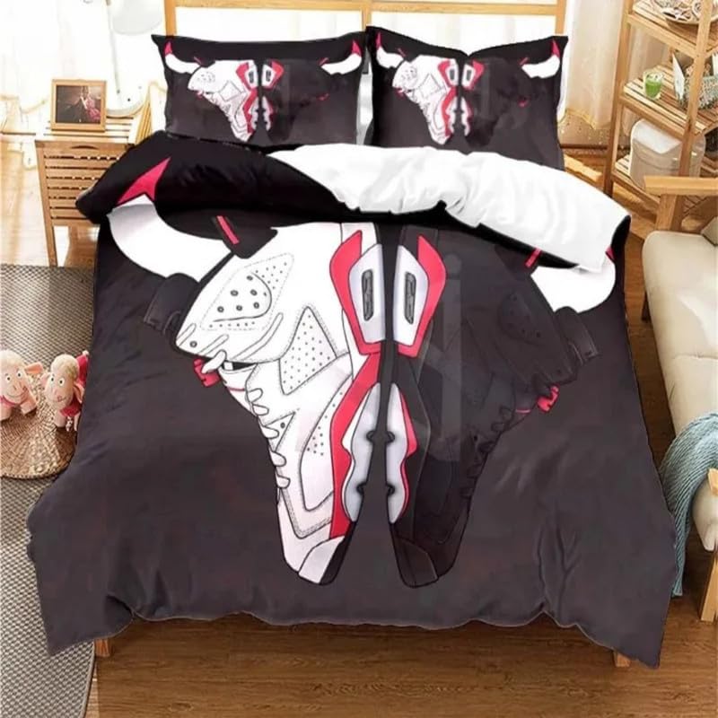 Housse de couette 220x240 baskets noires avec ses deux taies d'oreiller