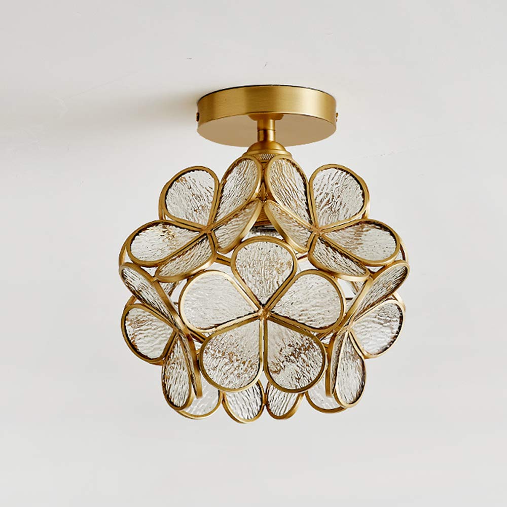 Nowoczesna lampa sufitowa do zabudowy, 1 sztuka deco kreatywna lampa ze szkła kwiatowego, do przedpokoju, balkonu, sypialni, jadalni, przezroczysta