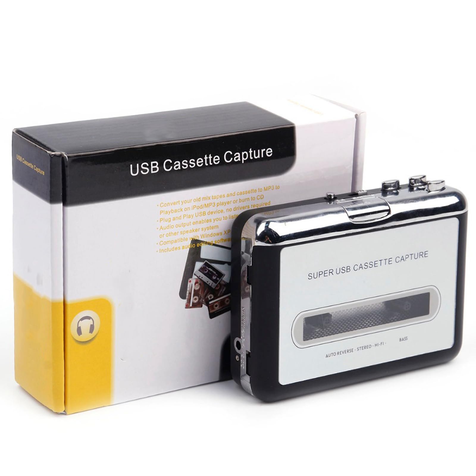 Cassette USB al convertitore digitale per PC con plug and play e trasferimento audio ad alta fedeltà formato MP3 per la casa lettore di cassette USB