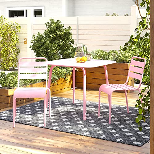 Novogratz Poolside Gossip, June Sillas de comedor apilables para exteriores e interiores, paquete de 2, color rosa Cover