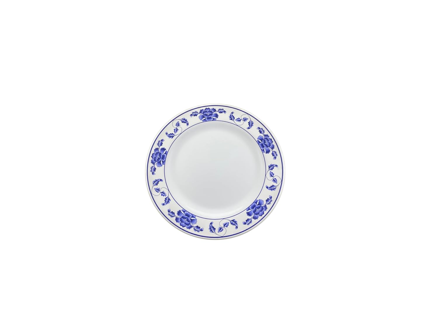 FSE 373-1006TB Decorative Lotus Plate, Break-Resistant Melamine Plate, 6" Diameter Round, Dishwasher Safe, Pack of 12