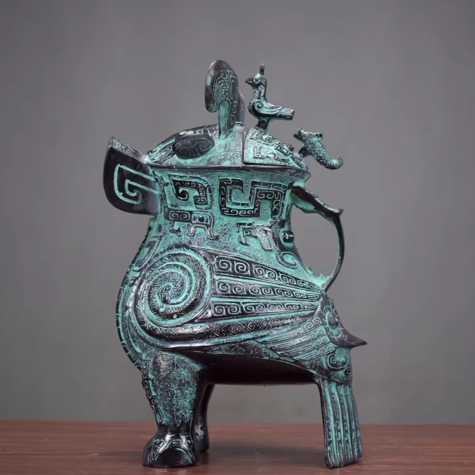 Aottsd Bronze Wealth Ox Statue Ceramic Colored Pottery Home Office Feng Shui Decor 18Cm
