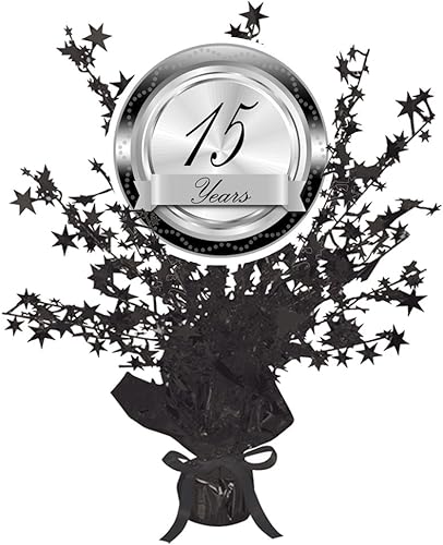 Centro de mesa negro elegante de 15 años (cada uno)