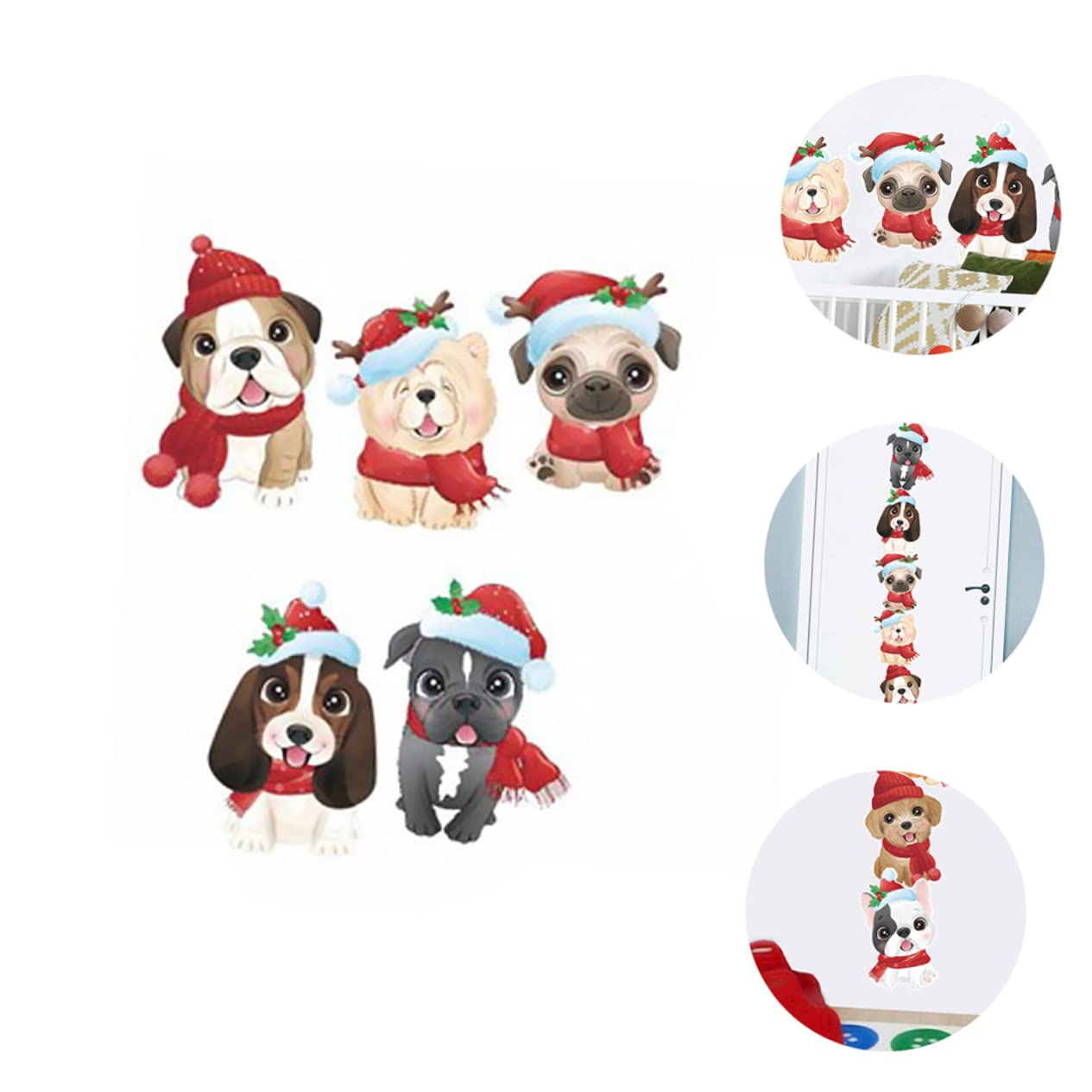 MAGICLULU 5blätter Cartoon Weihnachtsaufkleber Für Fenster Süße Wandtattoos Für Kinderzimmer Und Geschäfte Selbstklebende Dekoration Für Weihnachtszeit