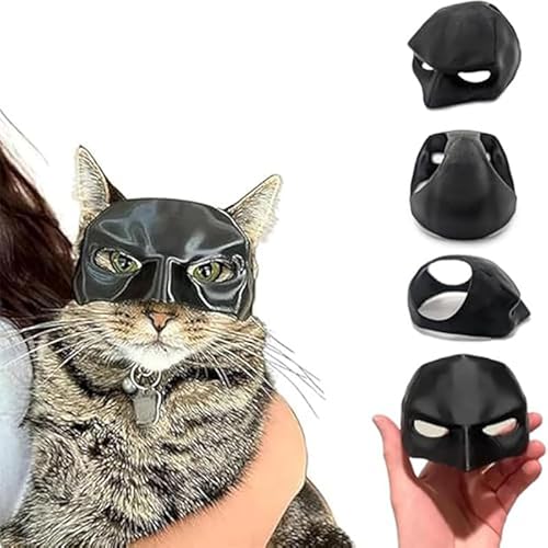 猫マスク 猫 被り物 ハロウィン猫バットマスク コウモリコスプレマスク ハロウィン 猫用バットマンマスク ハロウィンパーティーの装飾用の猫マスク ハロウィン猫ペットホラーマスク 3Dプリント子猫アクセサリー ペットの猫コウモリコスプレマスク (10cm)