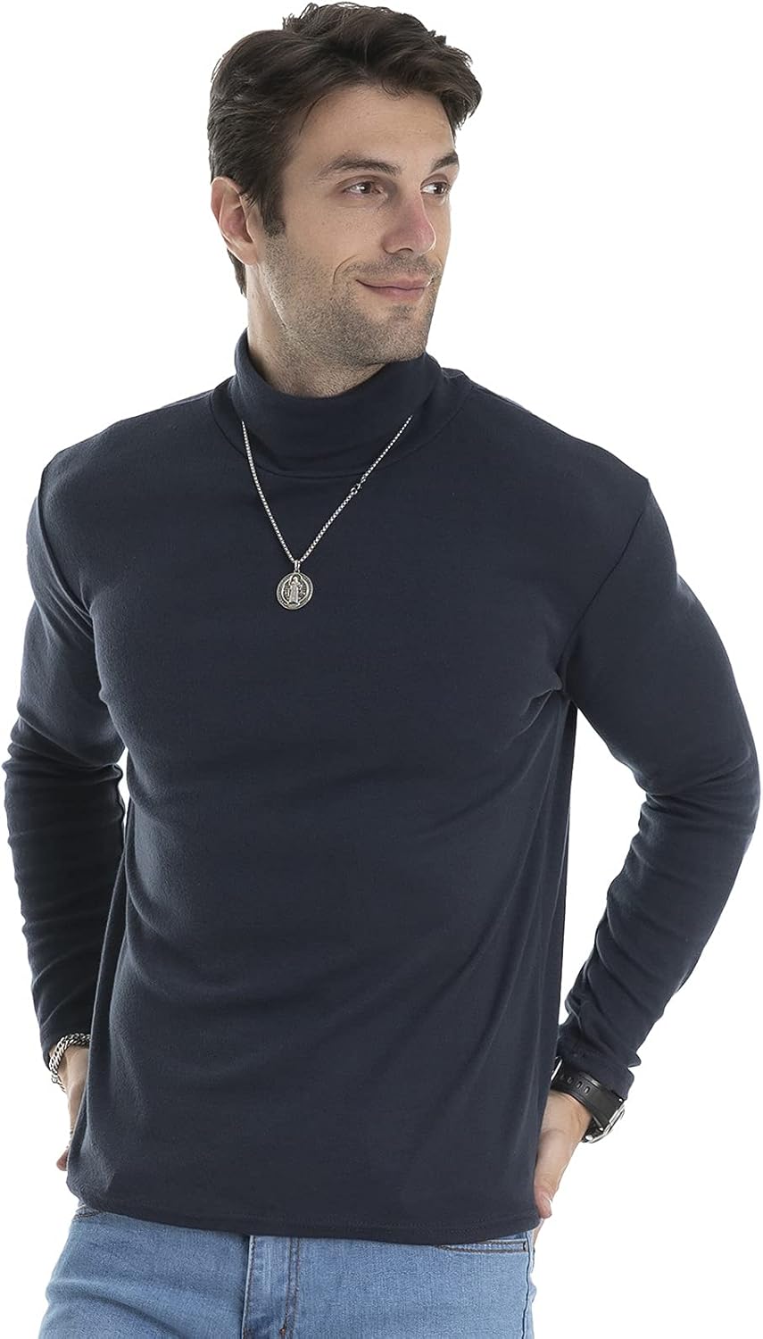 Men's Slim Fit Lightweight Long Sleeve Knitted Pullover Top Turtleneck Sweater T-Shirt - Image 6