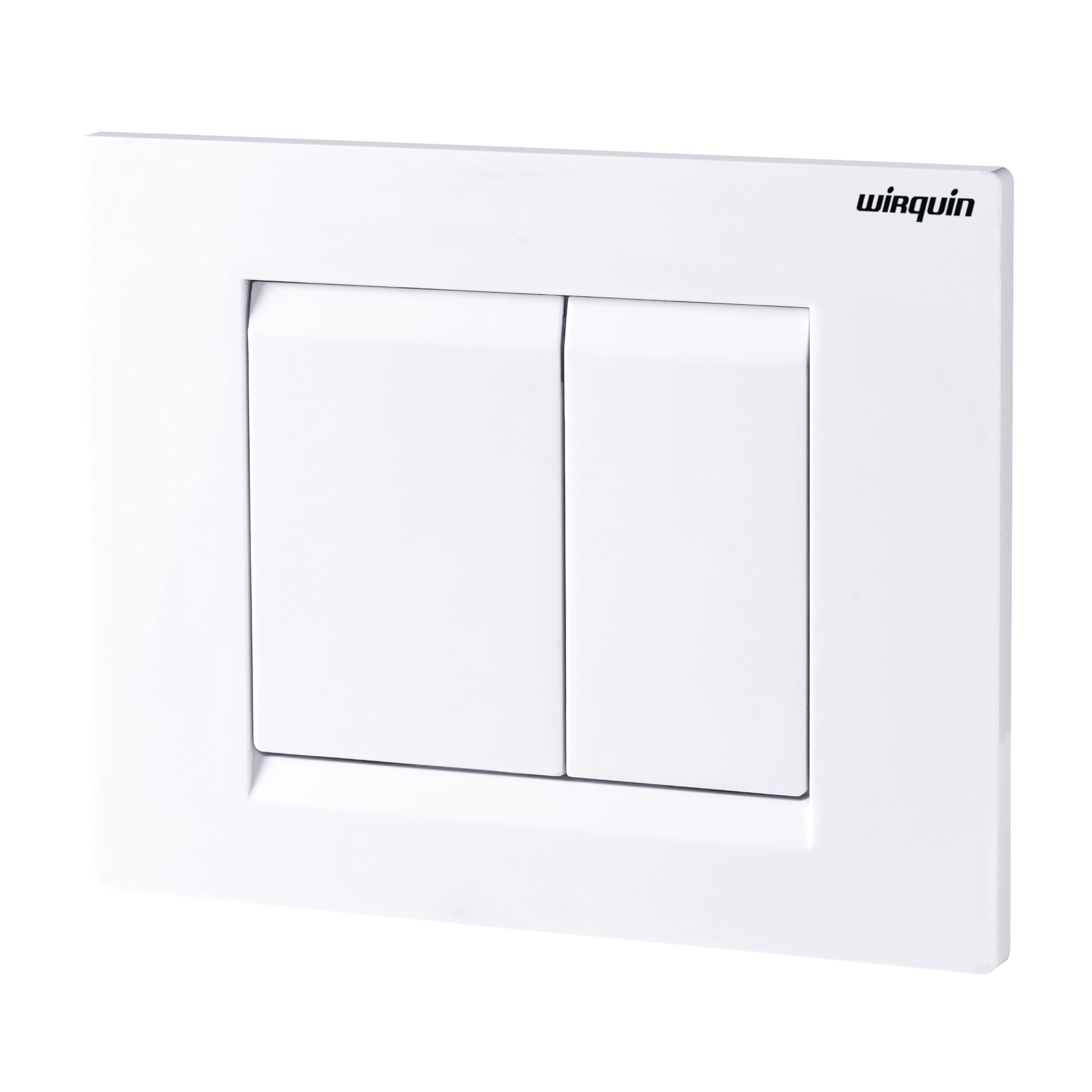 Wirquin 55720347 Plaque de déclenchement WC Essential Blanche en ABS, double chasse