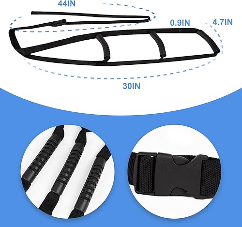 Miniatura 6 de Escalera de cama con 3 asas, escalera de cuerda de cama para personas mayores, dispositivos de asistencia para rieles de cama, correa de escalera de